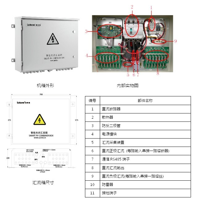 安科瑞工厂直销apv-m16智能光伏汇流箱 16路dc0-20v光伏汇流检测